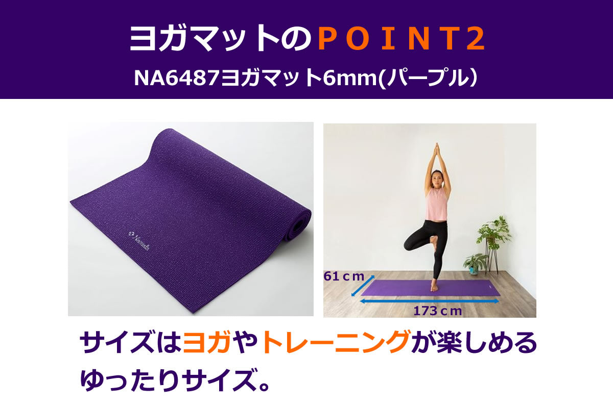NA6487 ヨガマット6mm(パープル)