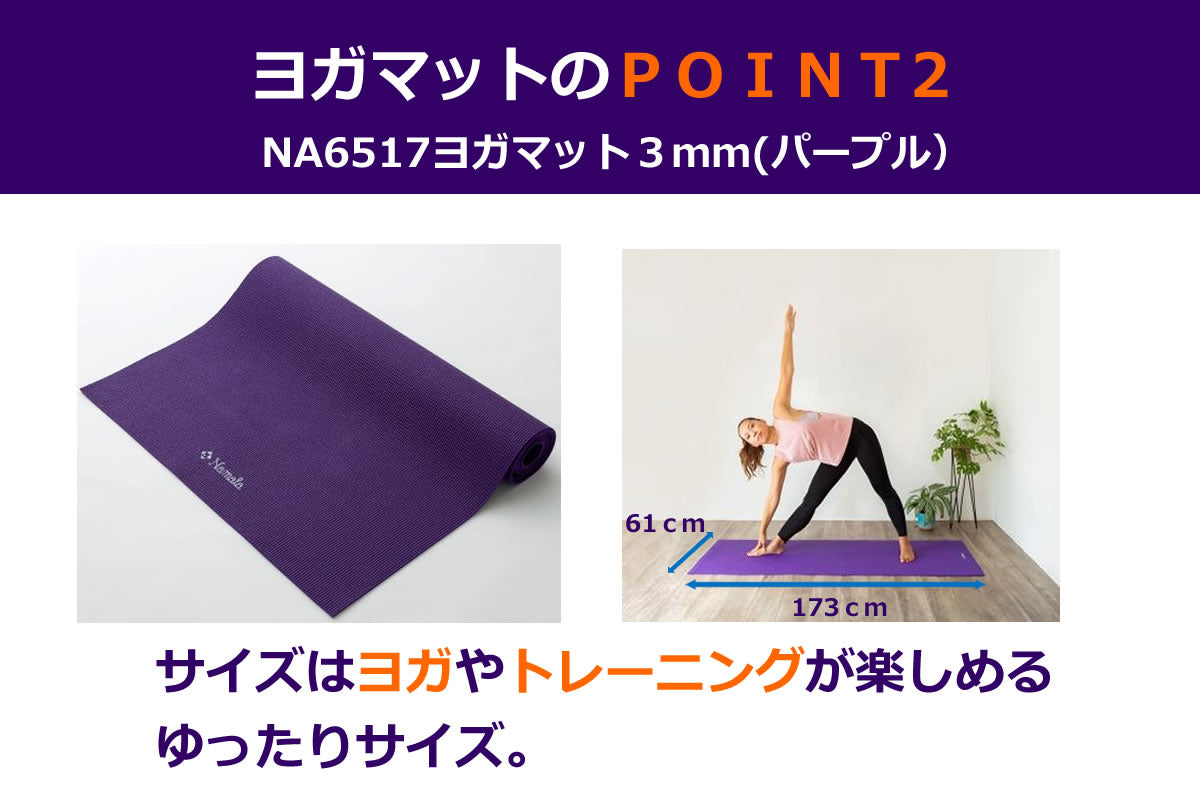 NA6517 ヨガマット3mm(パープル)